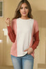 Color Block Ribbed Long Sleeve T-Shirt test