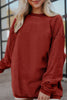 Ribbed Round Neck Drop Shoulder Sweatshirt test