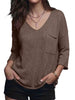 V-Neck Chest Pocket Knit Top test