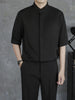Men's Full Size Solid Collar Half Sleeve Shirt Plus Size test