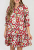 Floral Print Half Sleeve Short Shift Dress test