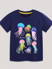 Children's Colorful Jellyfish Graphic Short Sleeve T-Shirt test