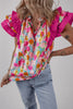 Floral Ruffle Layered Sleeve Blouse test