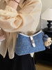 Buckle Detail Denim Shoulder Bag test