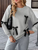 Bow Detail Round Neck Sweatshirt test