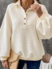 Textured Half Button Collared Sweatshirt test