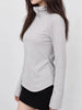 Striped Mock Neck Long Sleeve T-Shirt with Button Detail test
