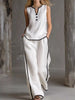 Full Size Contrast Trim Sleeveless Top and Pants Set Plus Size test