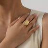 18K Gold-Plated Open Engraved Ring test