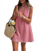 Gingham Sleeveless A-Line Mini Dress test