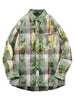 Men's Full Size Plaid Print Long Sleeve Shirt Plus Size test