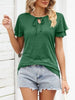 Ruffle Sleeve Keyhole Tie Neck T-Shirt test