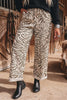 Multicolour Western Print Zebra Pattern Elastic Waist Pocket Pants test