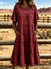 Full Size Tiered Ruffle Sleeve Midi Dress with Pockets Plus Size test