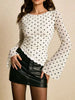 Polka Dot Mesh Bell Sleeve Top test