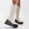 Round Toe Platform Wedge Boots test