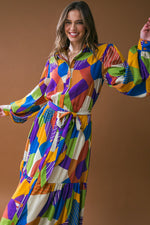 REMARKABLE FLAIR WOVEN MIDI DRESS