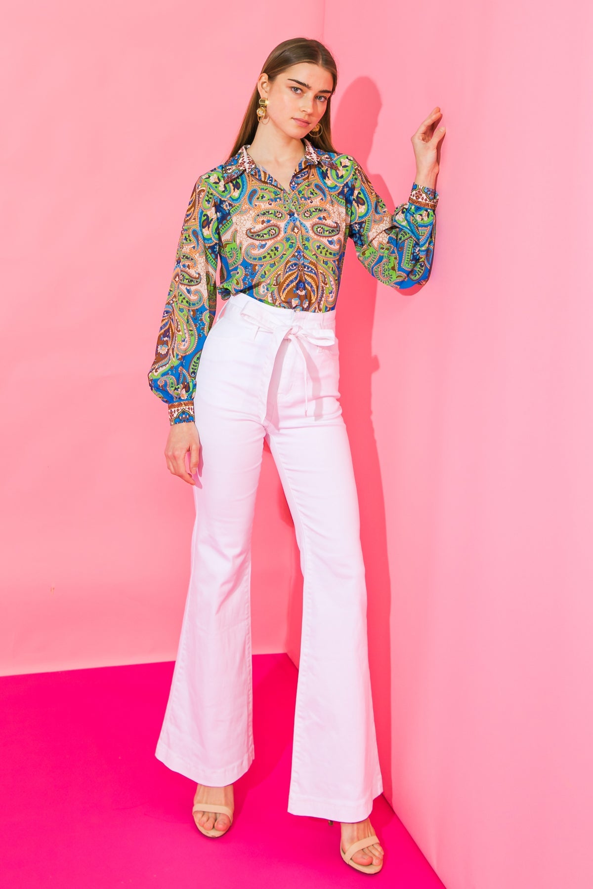 IN A GOOD PLACE WOVEN TOP