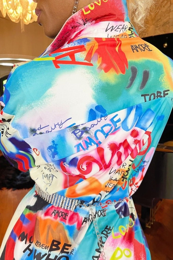 The Marella Graffiti Print Shirt Dress